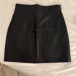 Zara Black Leather Mini Skirt